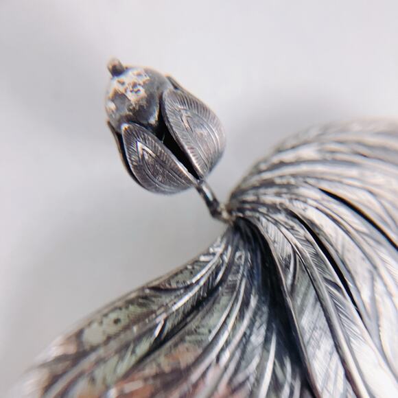 VTG Signed Danecraft Sterling Silver Floral Brooch Mid Century 1940s-1960s - Picture 3 of 8